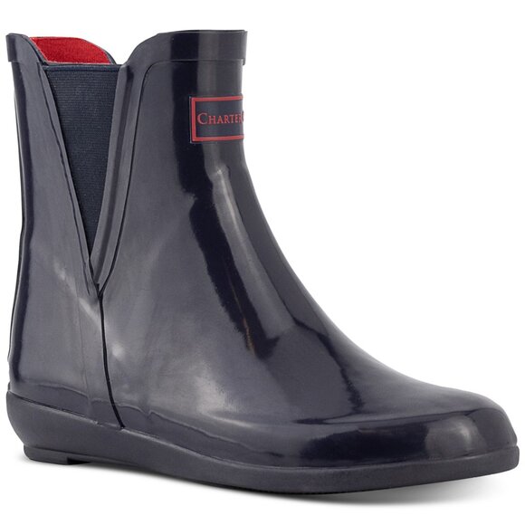 Charter Club Womens Navy Removable Insole Goring Cloudburst Round Toe Rain Boots - Picture 1 of 9